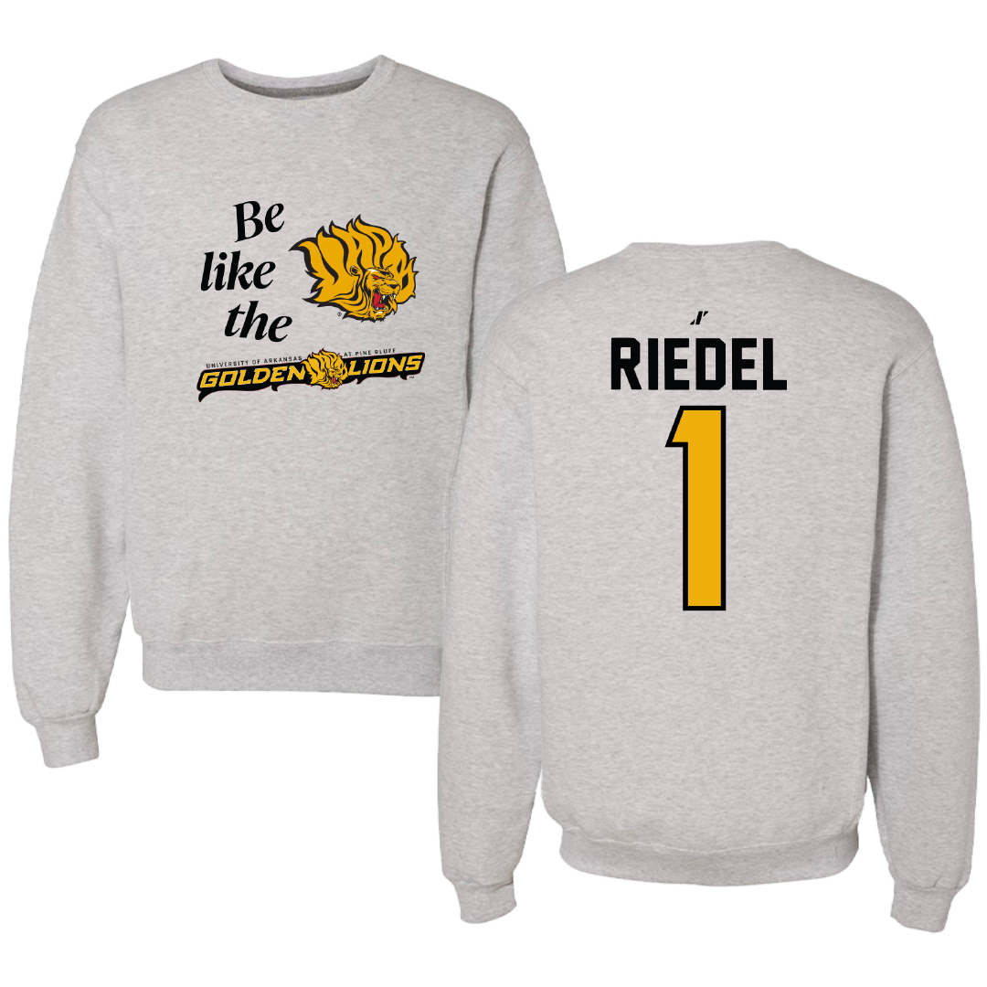 University of Arkansas-Pine Bluff Soccer Light Gray Be Like Us Crewneck - #1 Makaila Riedel