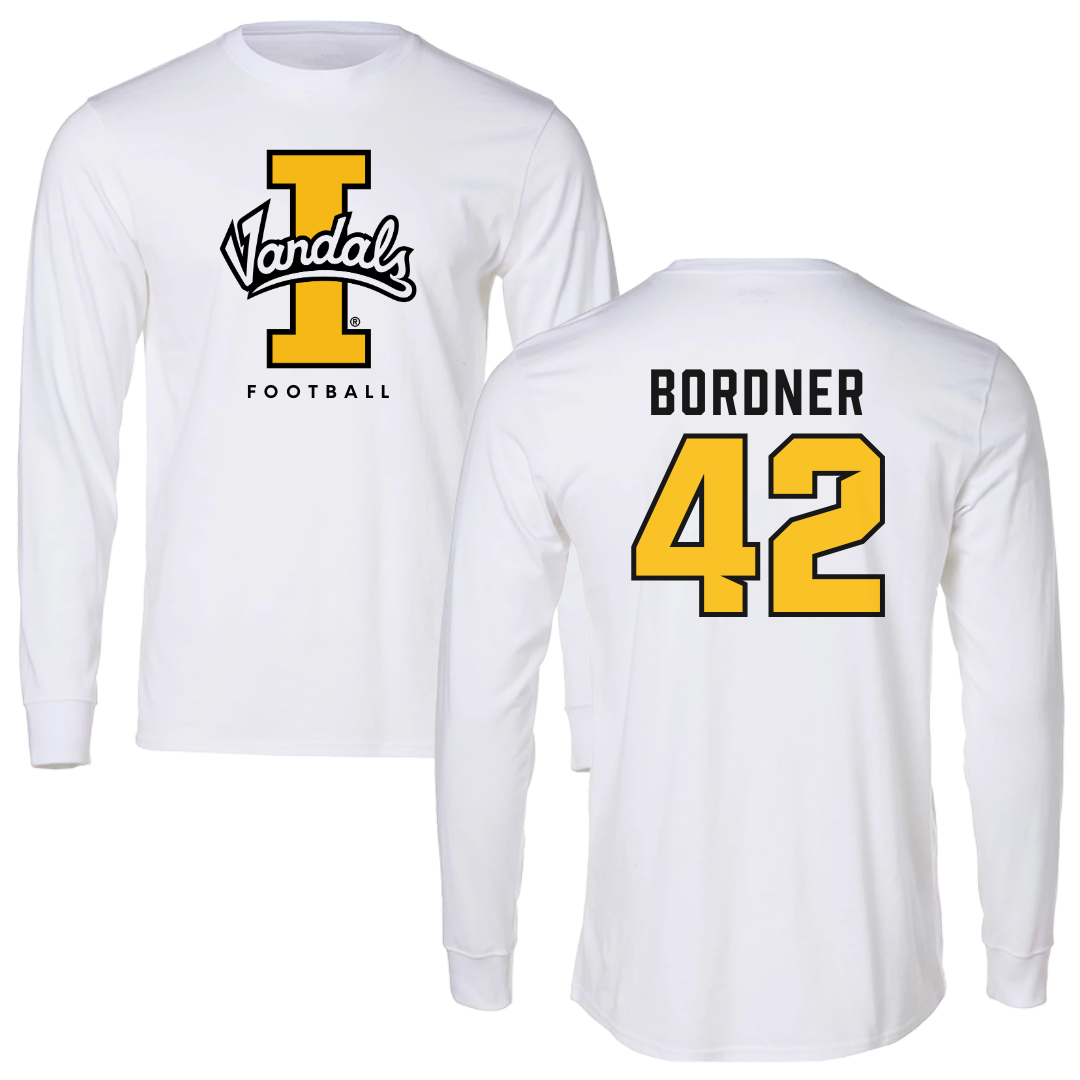 University of Idaho Football White Vandals Performance Long Sleeve - #42 Ryder Bordner
