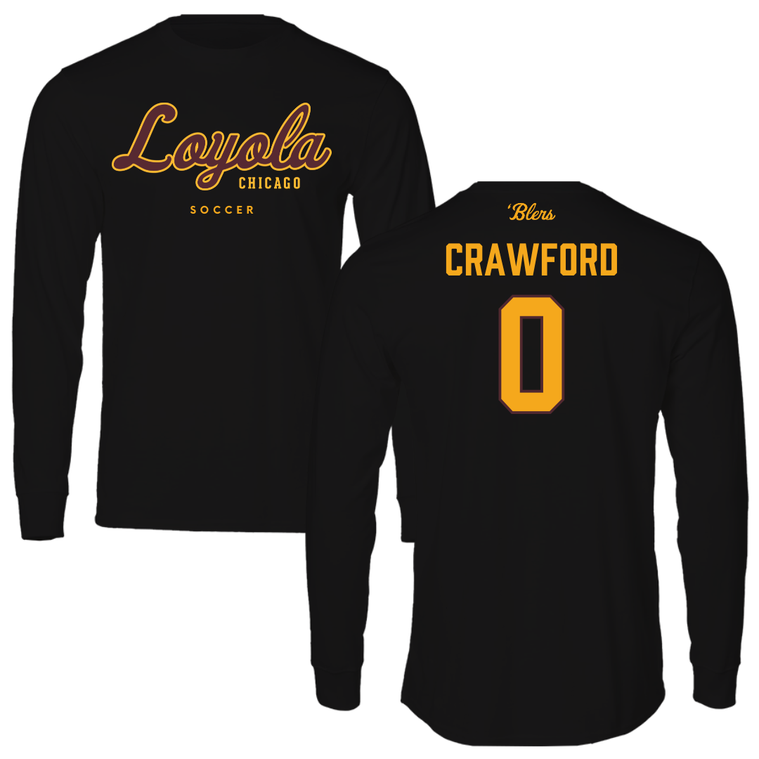 Loyola University-Chicago Soccer Black Long Sleeve - #0 Aidan Crawford
