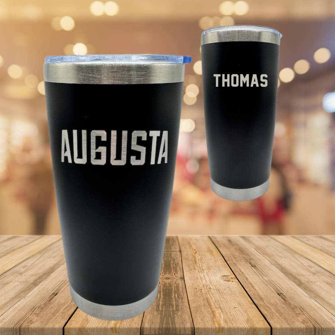 Augusta University TF and XC Black Stainless Steel Tumbler - Trent Thomas