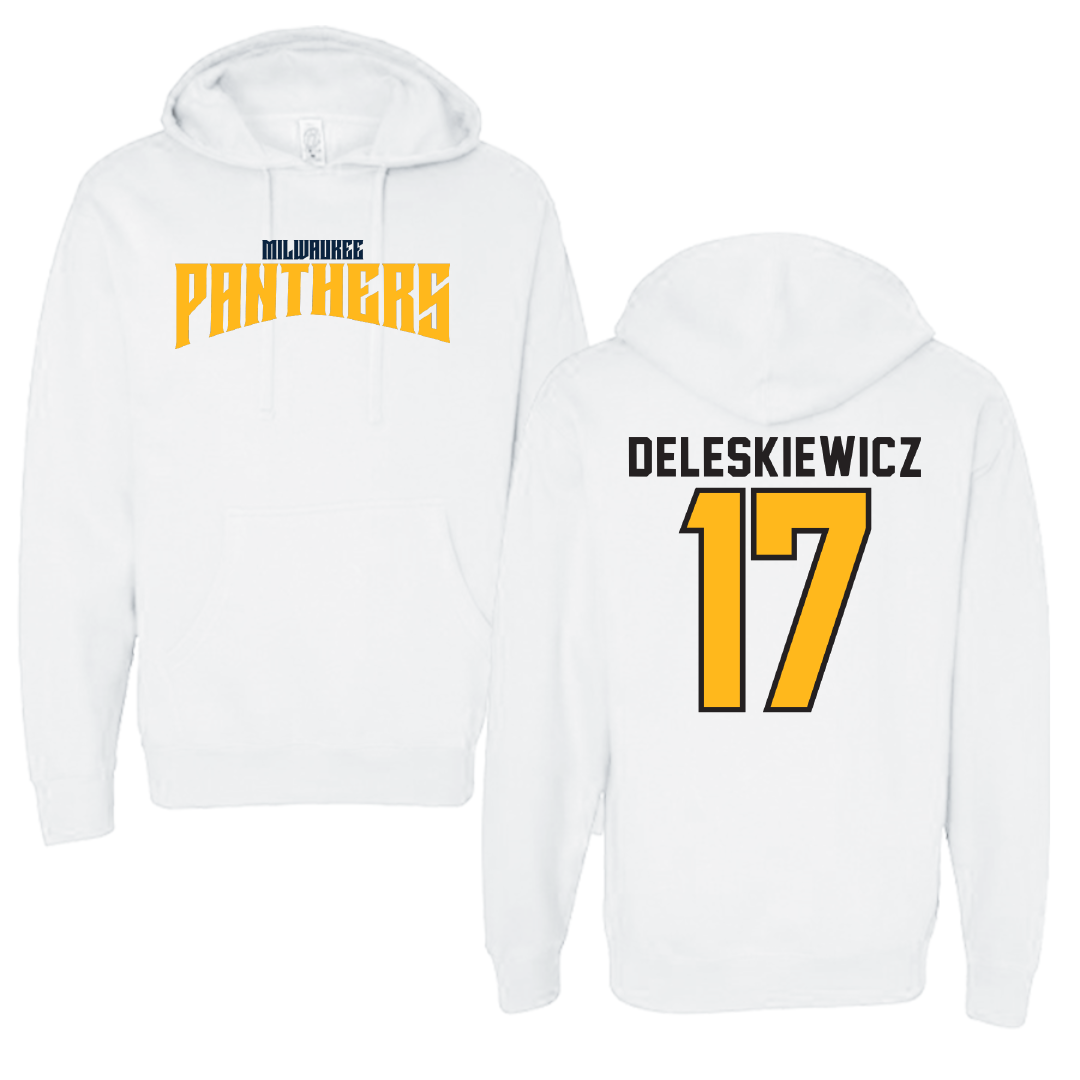University of Wisconsin-Milwaukee Baseball White Classic Hoodie - #17 Tyler Deleskiewicz