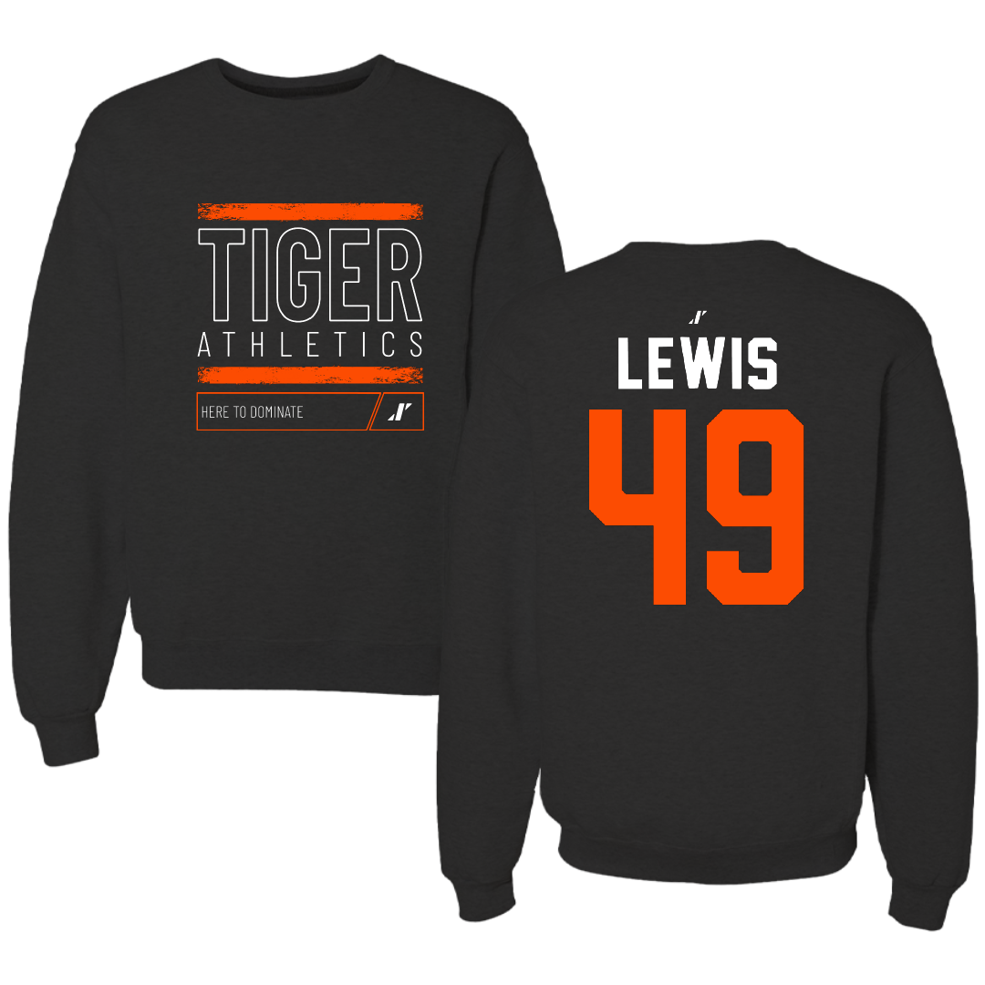 East Central University Football Black Dominate Crewneck - #49 Amajah Lewis