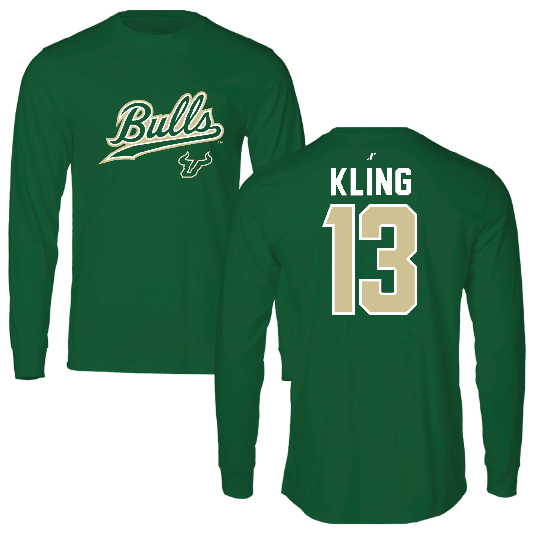 University of South Florida Baseball Green General Performance Long Sleeve - #13 Corey Kling