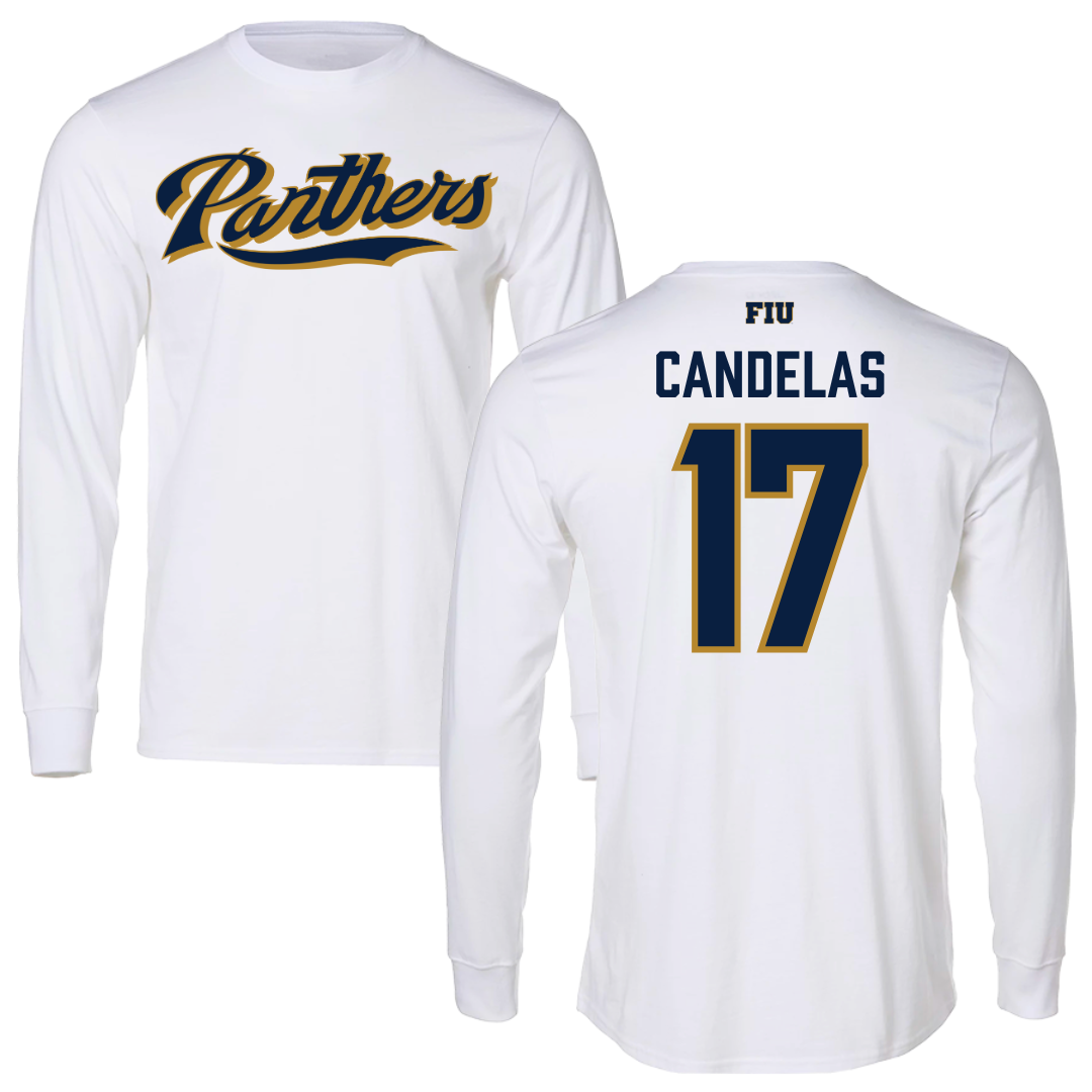 Florida International University Baseball White Panthers Long Sleeve - #17 Hector Candelas