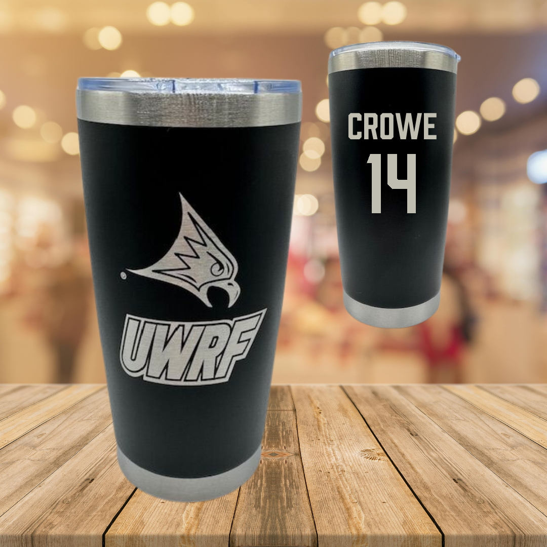 University of Wisconsin-River Falls Softball Black Stainless Steel Tumbler - #14 Emily Crowe