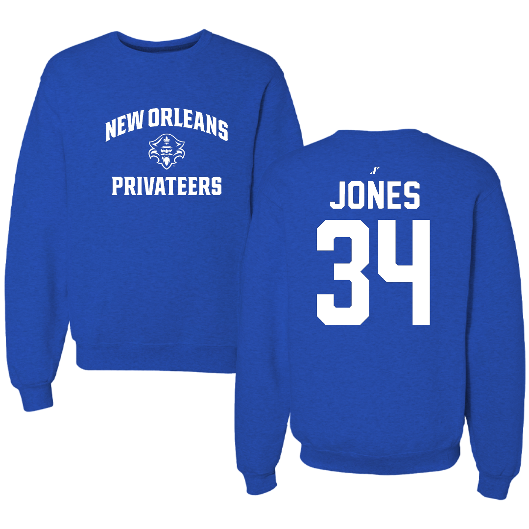 University of New Orleans Baseball Blue General Crewneck - #34 Skylar Jones