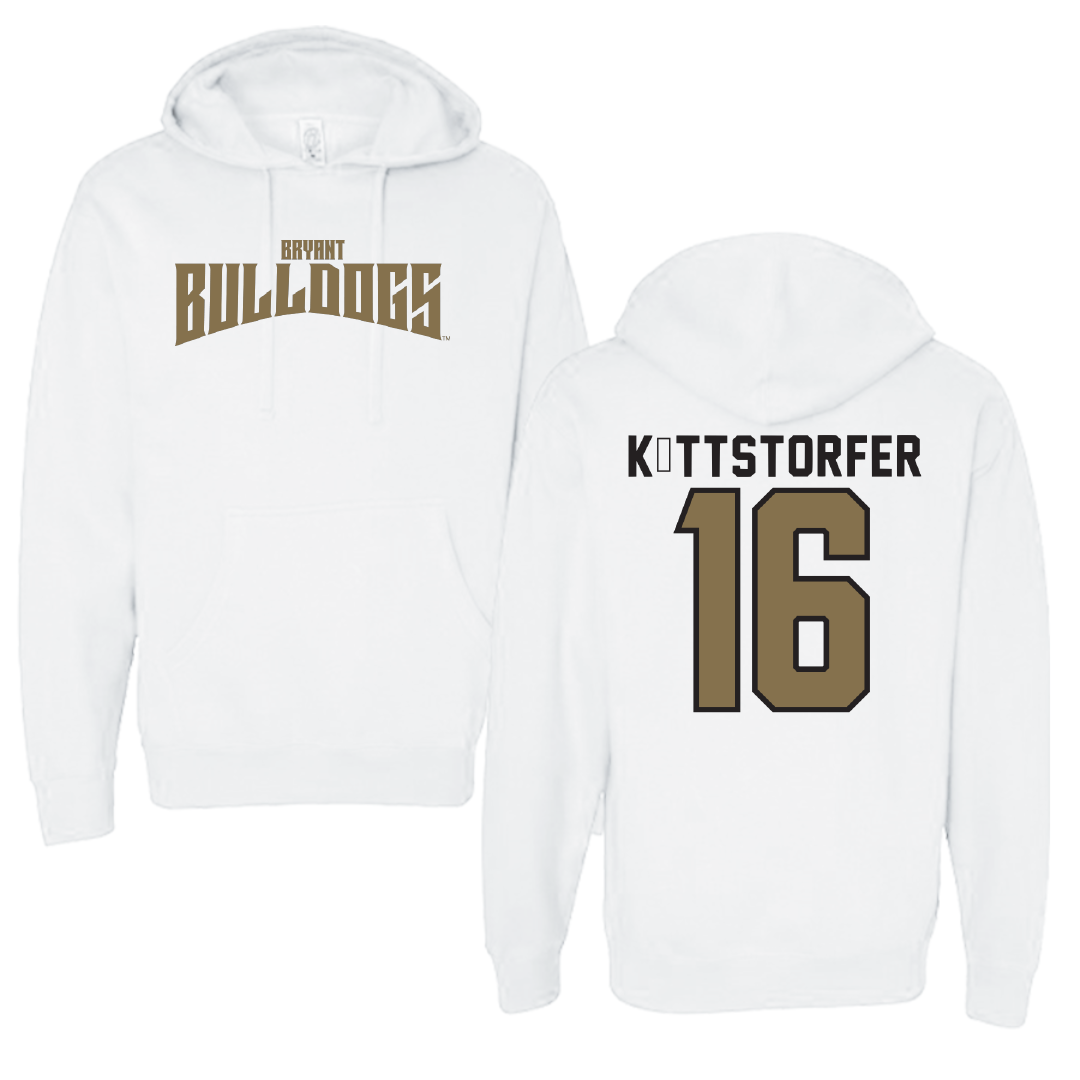 Bryant University Football White Classic Hoodie - #16 Lukas Köttstorfer