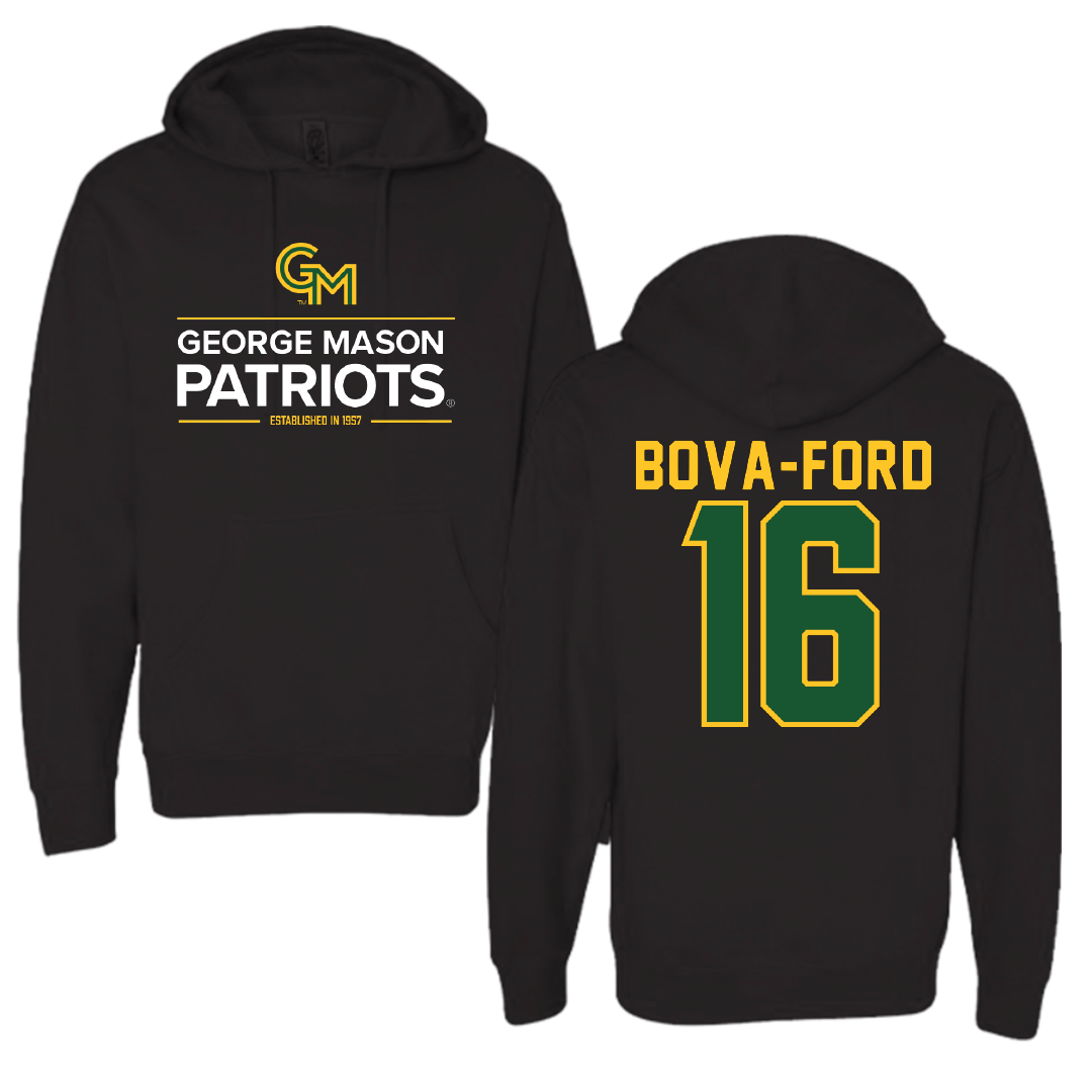 George Mason University Volleyball Black General Hoodie - #16 Damiana Bova-Ford