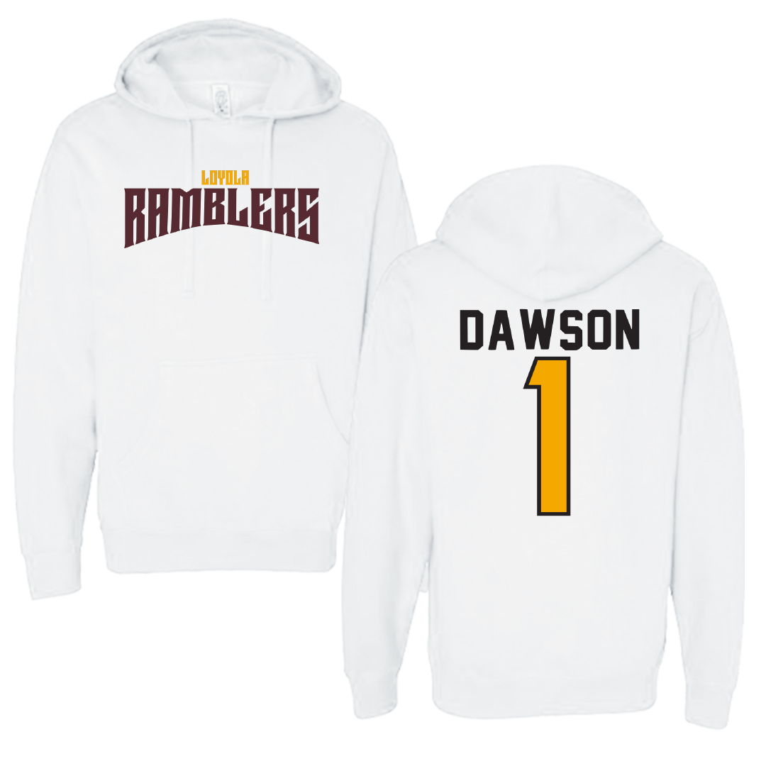 Loyola University-Chicago Basketball White Classic Hoodie - #1 Jayden Dawson