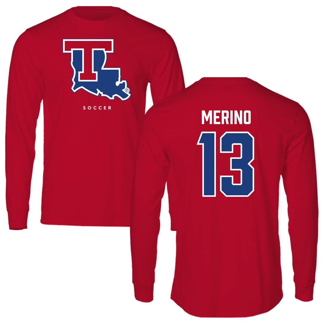 Louisiana Tech University Soccer Red Performance Long Sleeve - #13 Dakota Merino