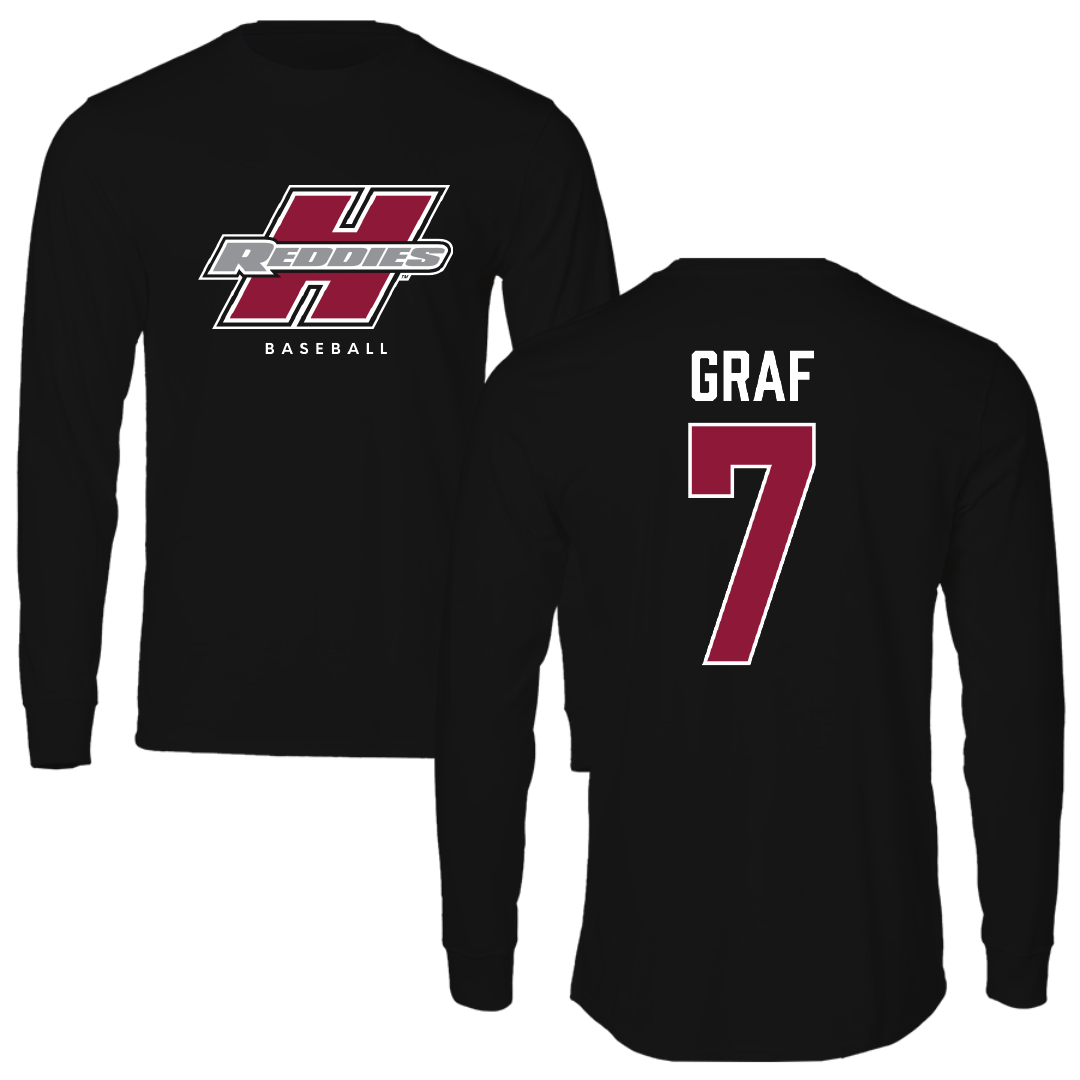 Henderson State University Baseball Black Performance Long Sleeve - #7 Ty Graf