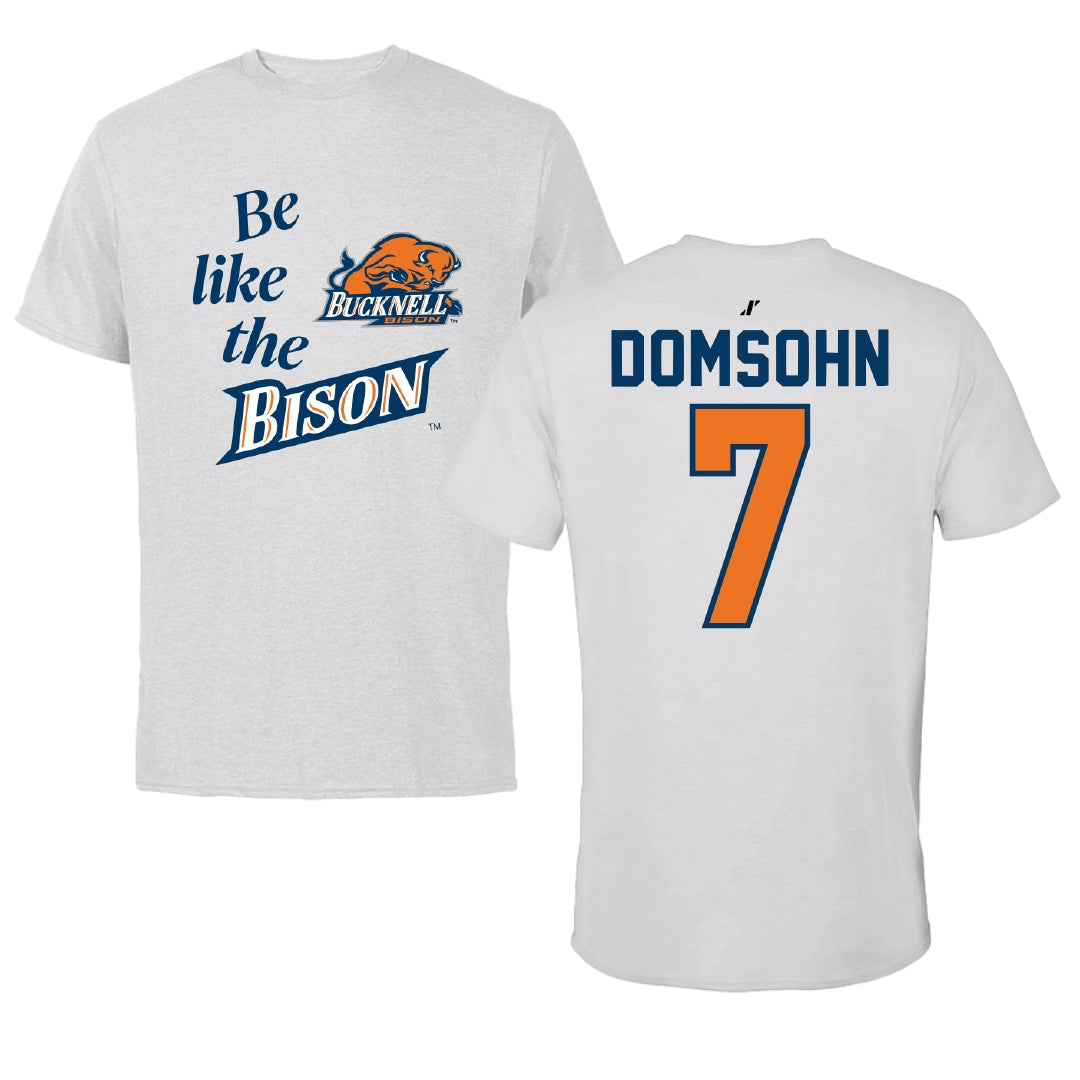 Bucknell University Soccer Light Gray Be Like Us Performance Tee - #7 Zane Domsohn