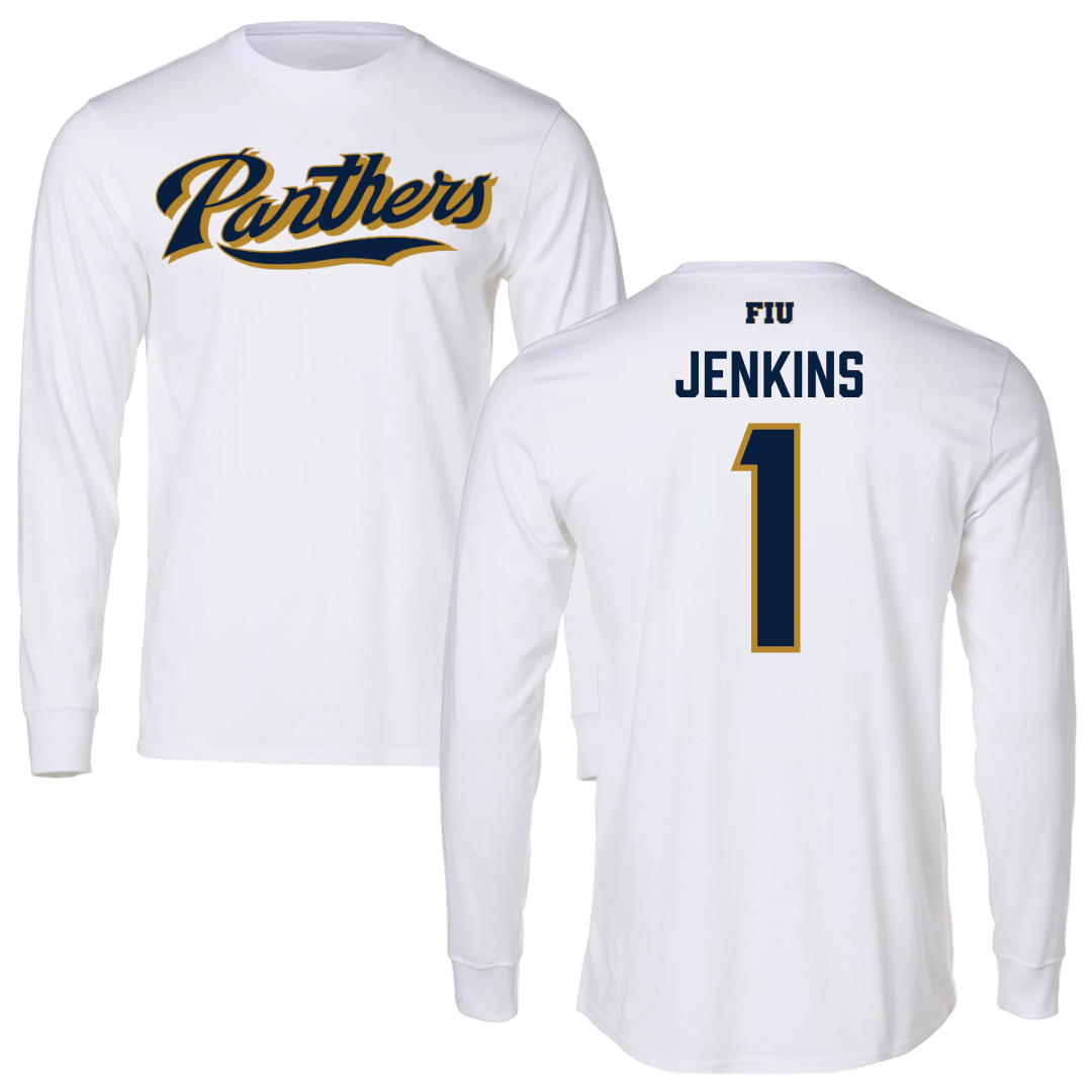 Florida International University Football White Panthers Long Sleeve - #1 Keyone Jenkins