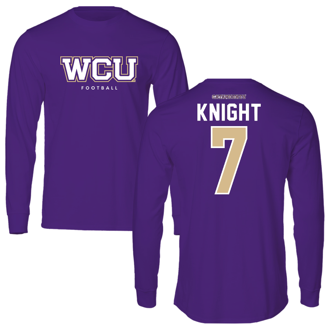 Western Carolina University Football Royal Purple Long Sleeve - #7 Malik Knight
