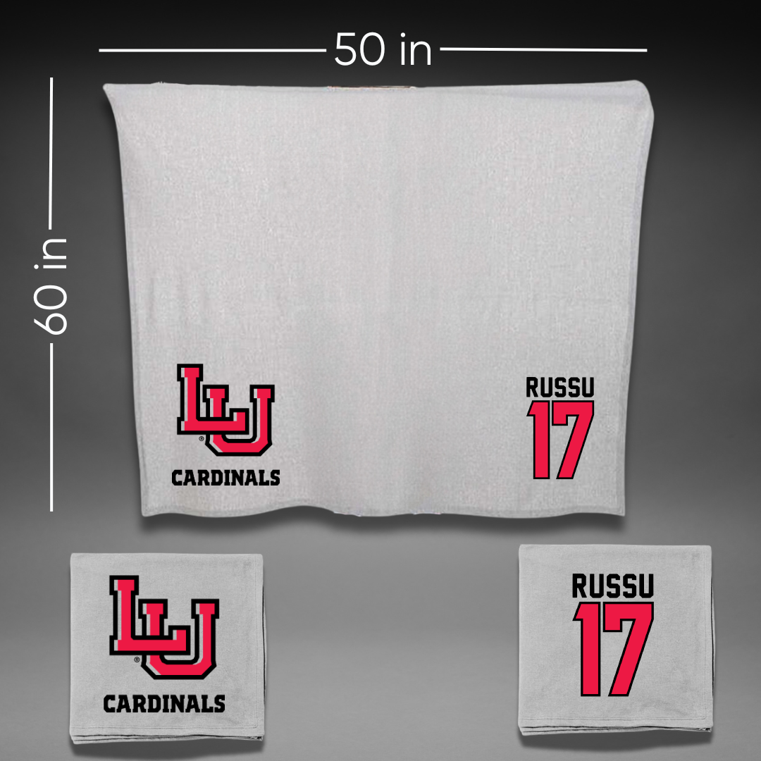 Lamar University Soccer Gray Blanket - #17 Addison Russu