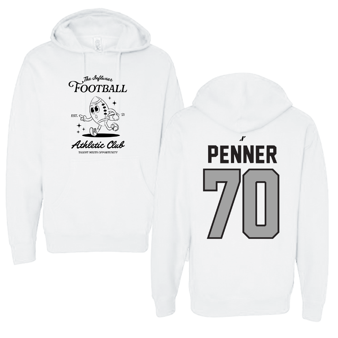 Football White Influxer Athletic Club Hoodie - #70 Zach Penner