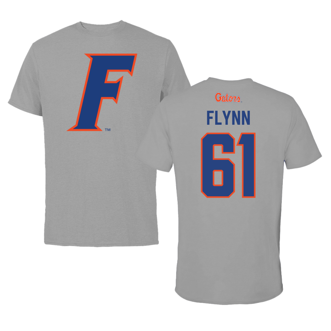 University of Florida Football Dark Gray Performance Tee - #61 Nicolas Flynn