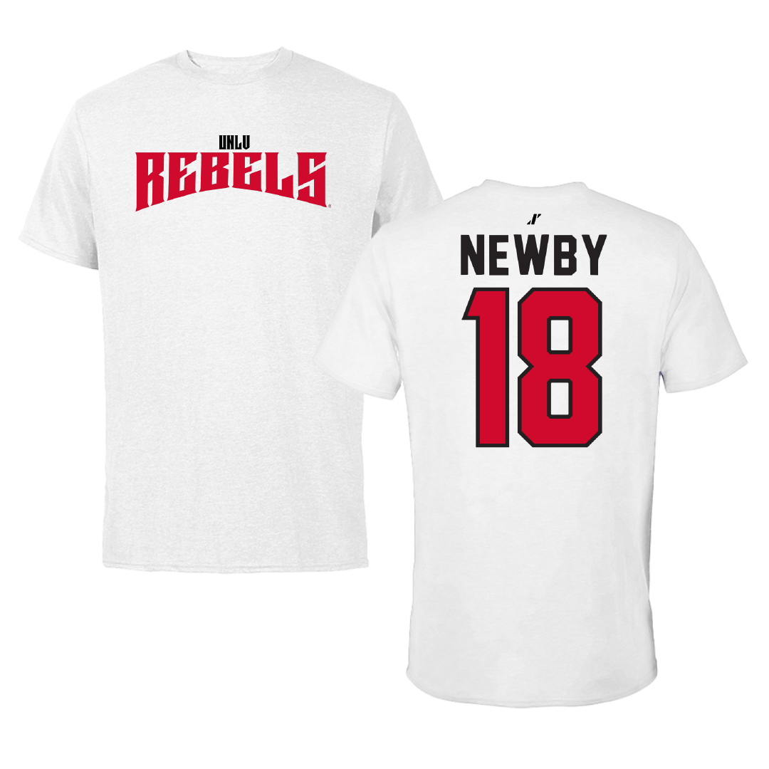 University of Nevada-Las Vegas Soccer White Classic Tee - #18 Gianna Newby