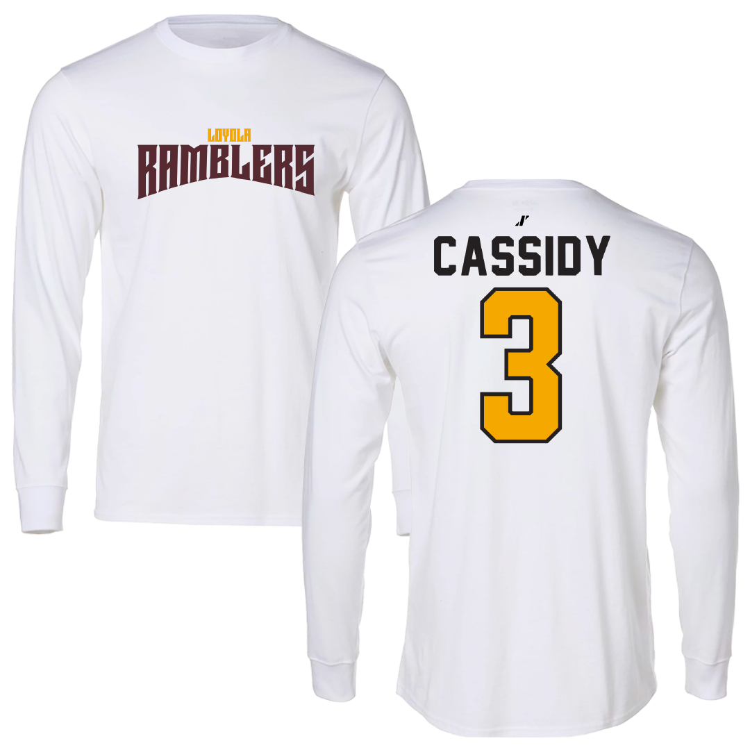 Loyola University-Chicago Soccer White Classic Long Sleeve - #3 Amanda Cassidy