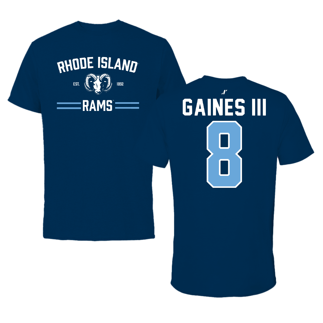 University of Rhode Island Football Navy General Performance Tee - #8 Greg Gaines III