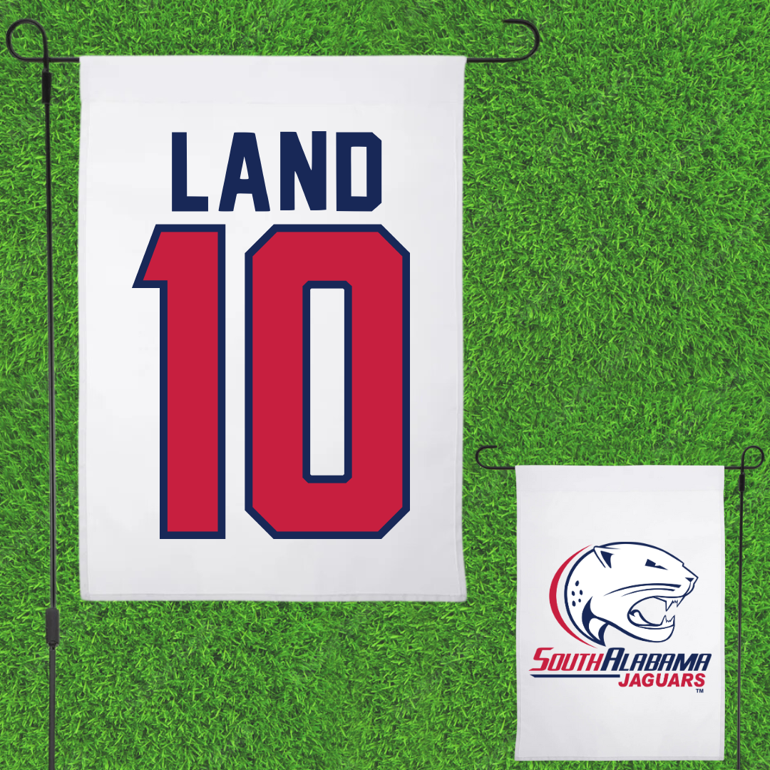 University of South Alabama Basketball White Garden Flag - #10 Maxwell Land