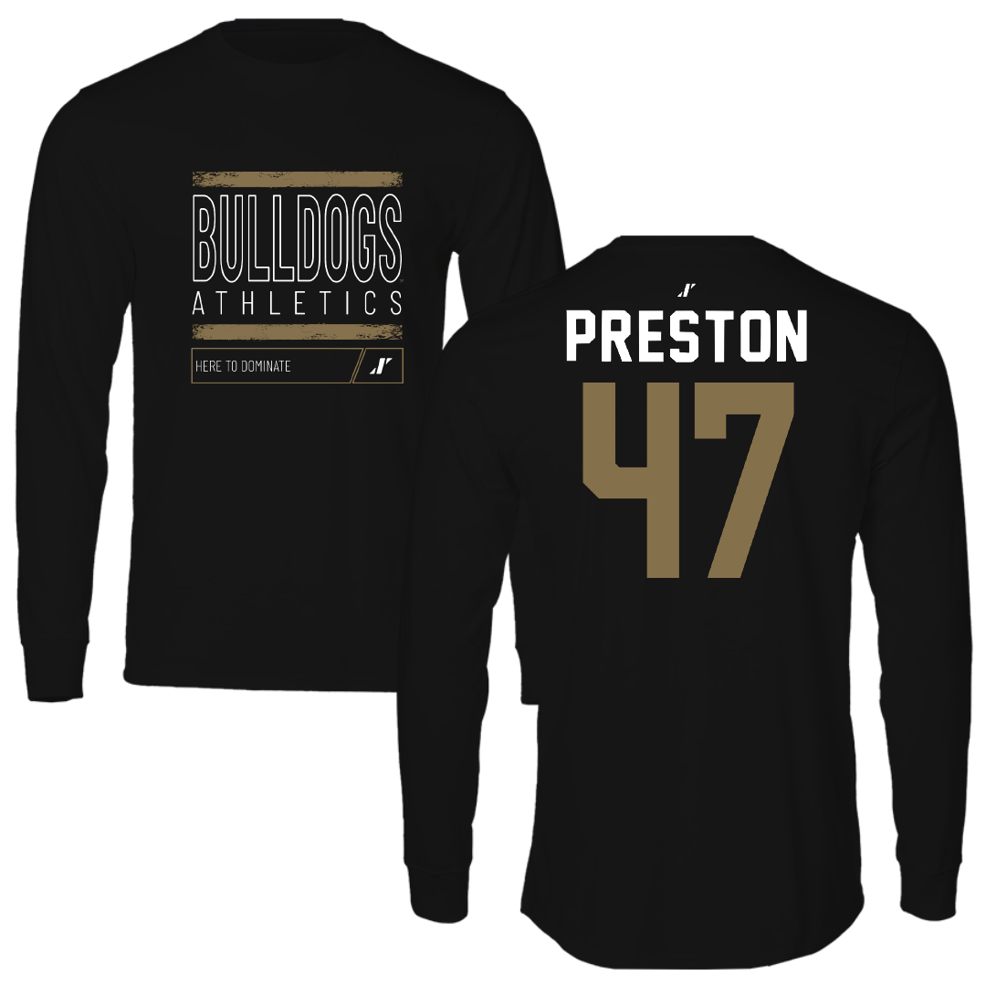Bryant University Lacrosse Black Dominate Performance Long Sleeve - #47 Trevor Preston