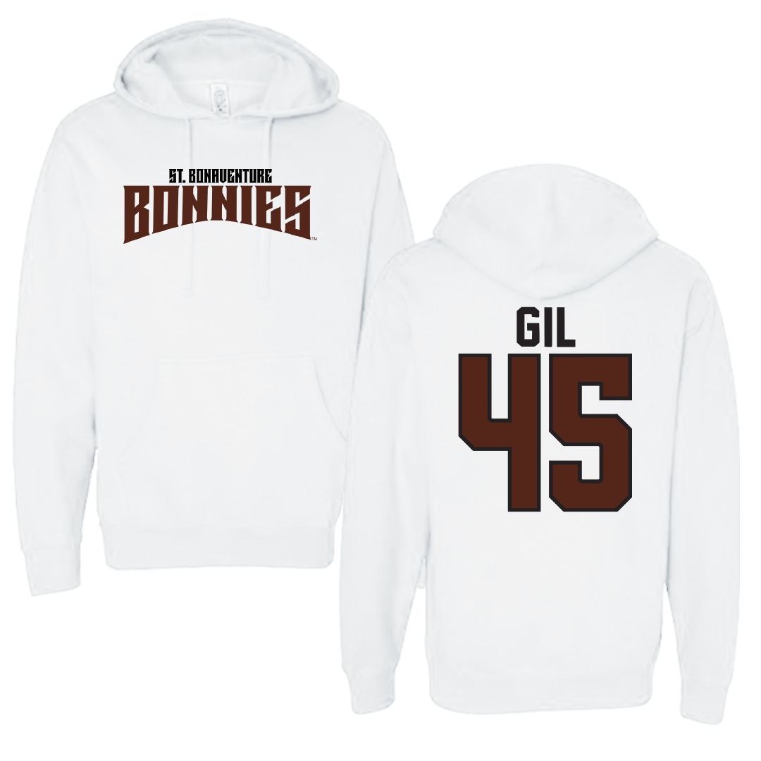St. Bonaventure University Baseball White Classic Hoodie - #45 Samuel Gil