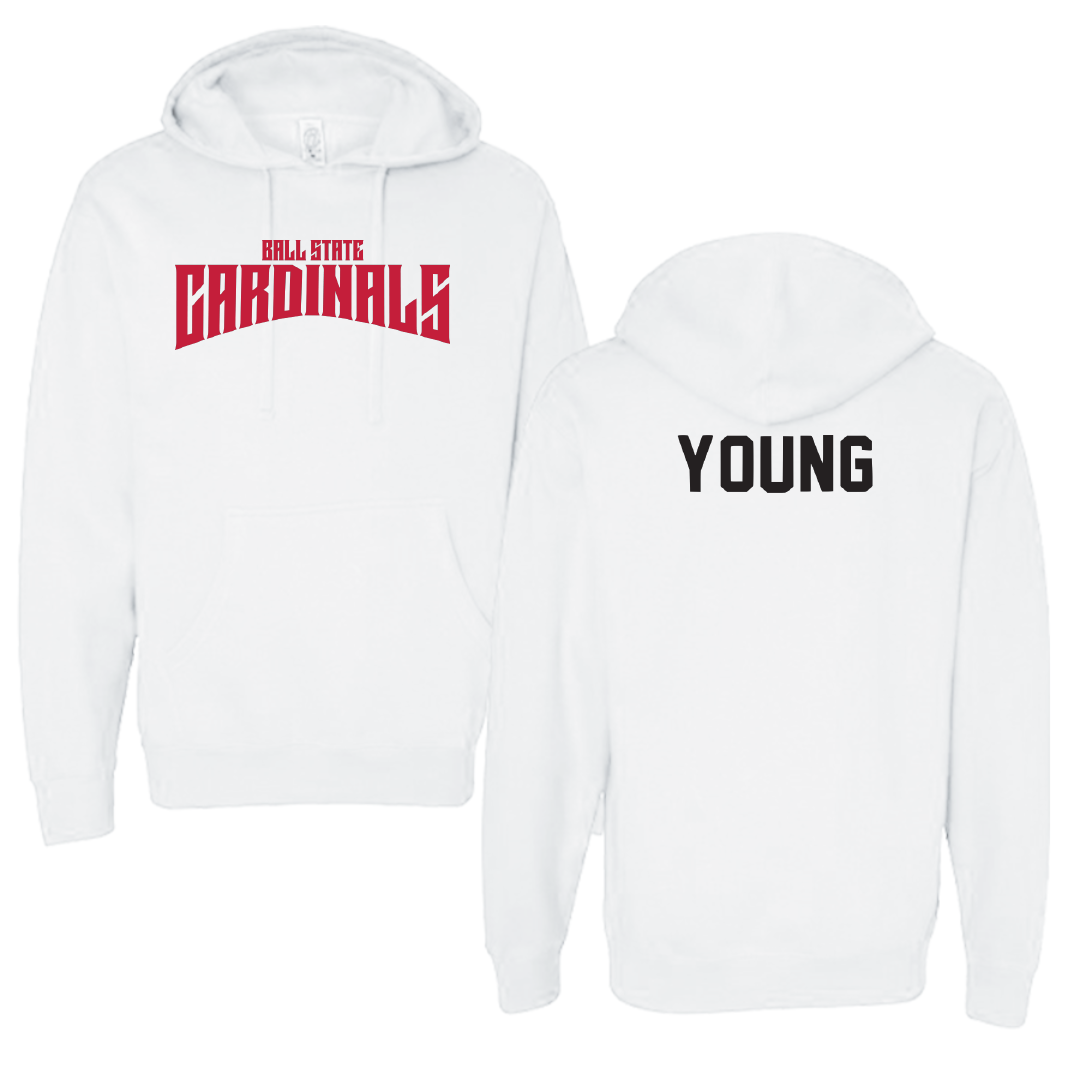 Ball State University Swimming & Diving White Classic Hoodie - Mason Young