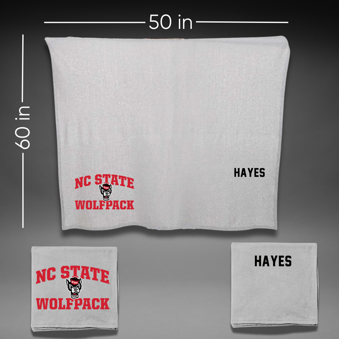 North Carolina State University Swimming & Diving Gray Blanket - Aiden Hayes