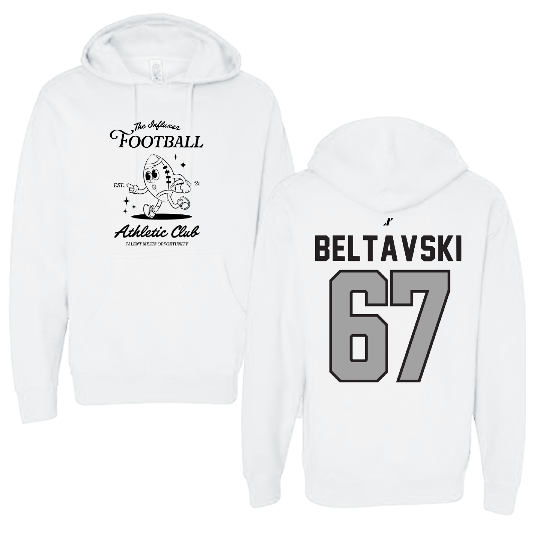 Football White Influxer Athletic Club Hoodie - #67 Luke Beltavski