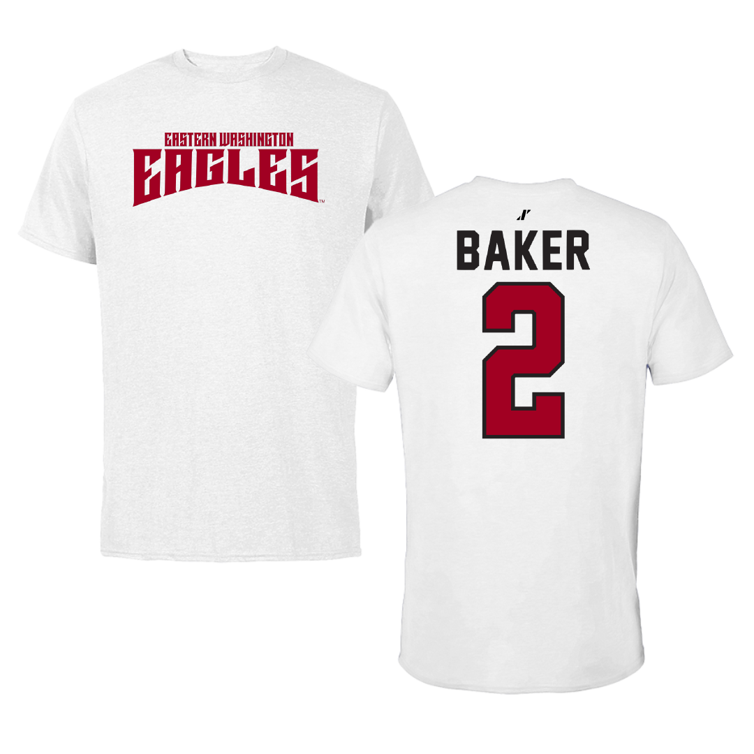 Eastern Washington University Soccer White Classic Performance Tee - #2 Lyric Baker