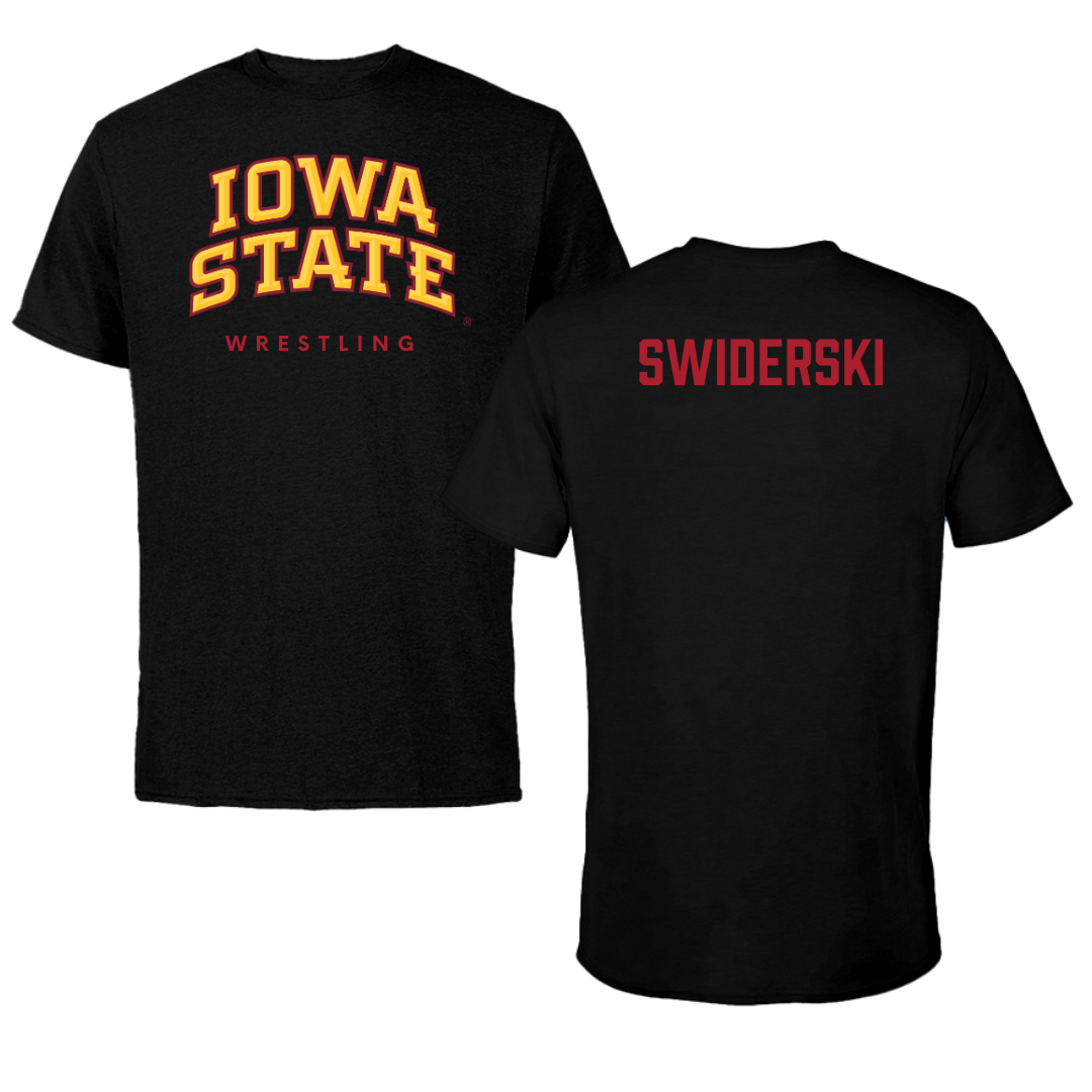 Iowa State University Wrestling Black Performance Tee - Casey Swiderski