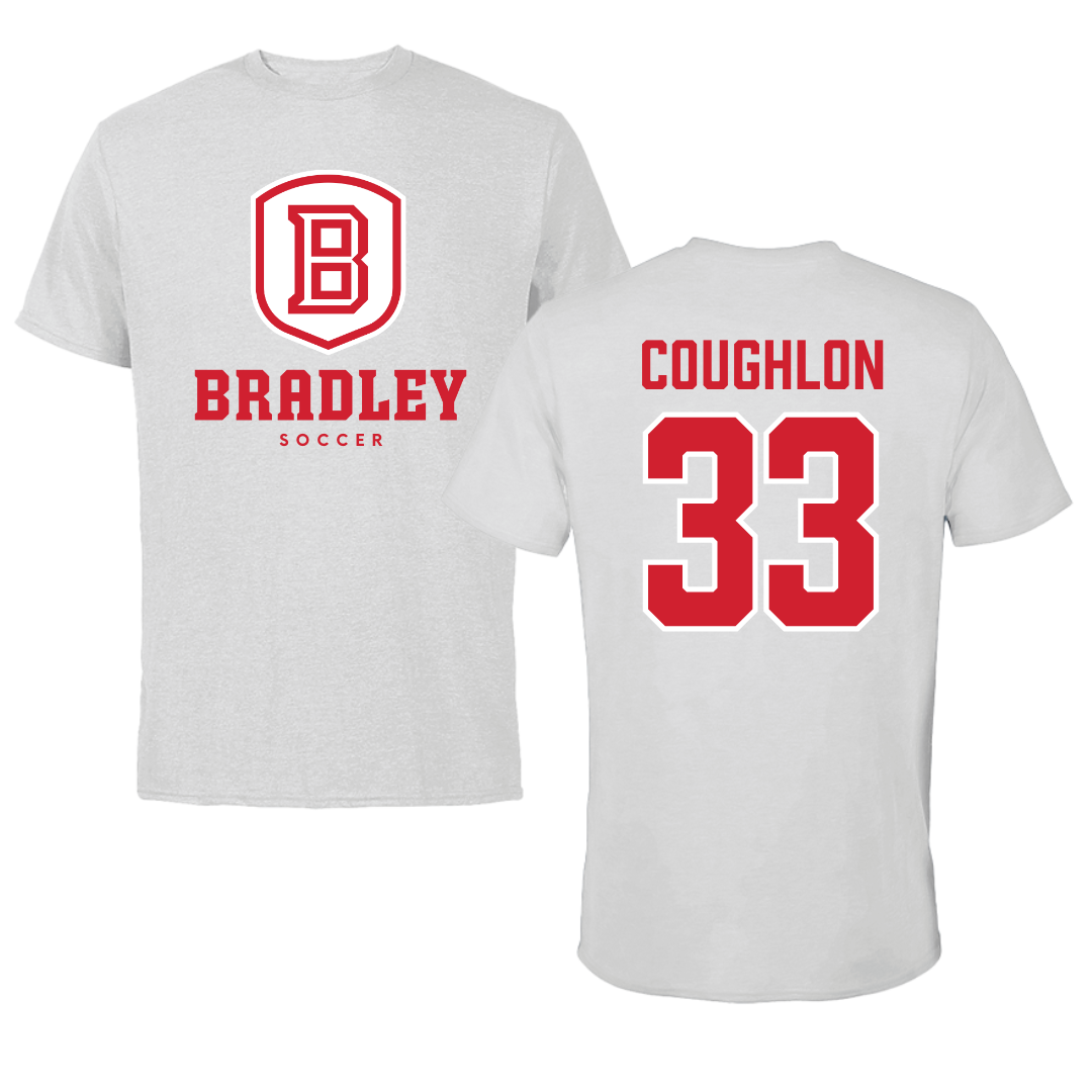 Bradley University Soccer Gray Performance Tee - #33 Mitch Coughlon