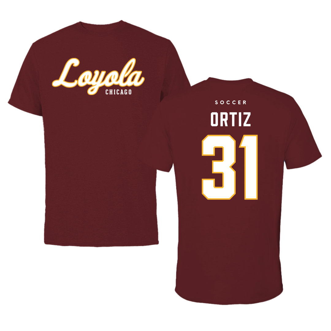 Loyola University-Chicago Soccer Maroon Loyola Performance Tee - #31 Alex Ortiz