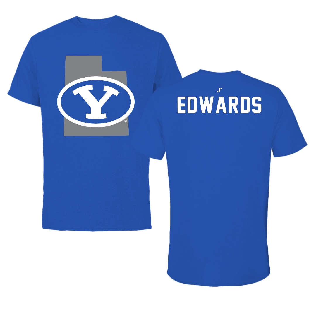Brigham Young University Swimming & Diving Blue State Tee - Emerson Edwards