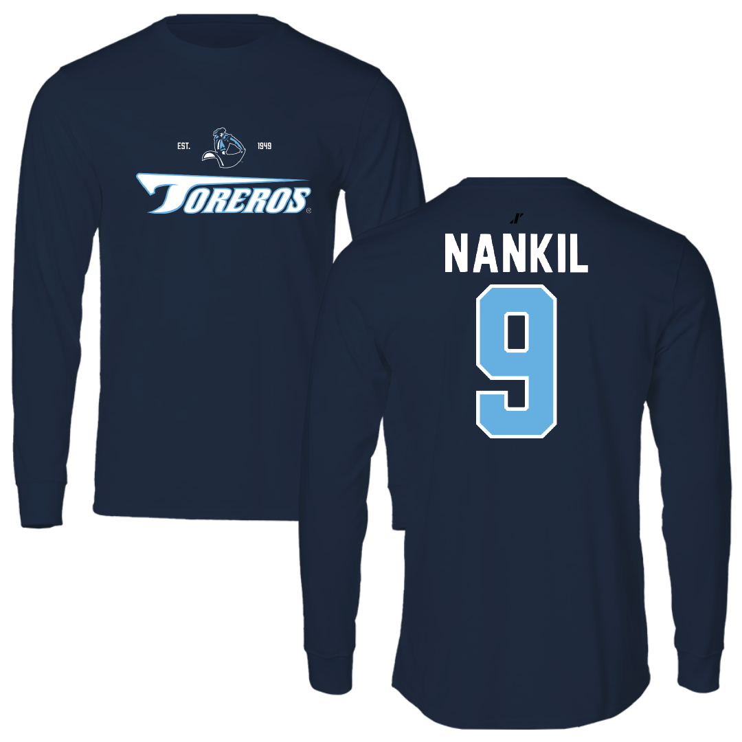 University of San Diego Football Navy General Long Sleeve - #9 Dom Nankil