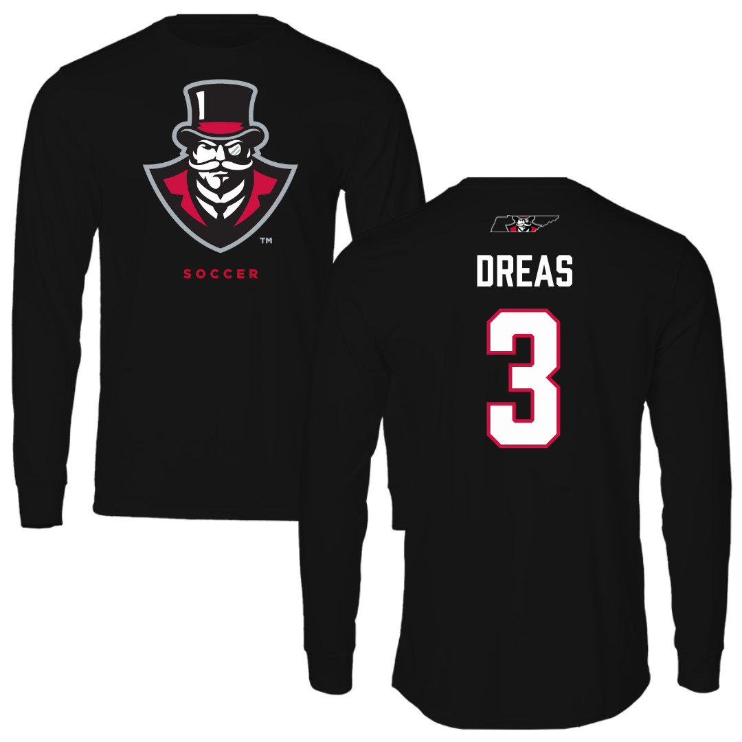 Austin Peay State University Soccer Black Mascot Performance Long Sleeve - #3 Ellie Dreas