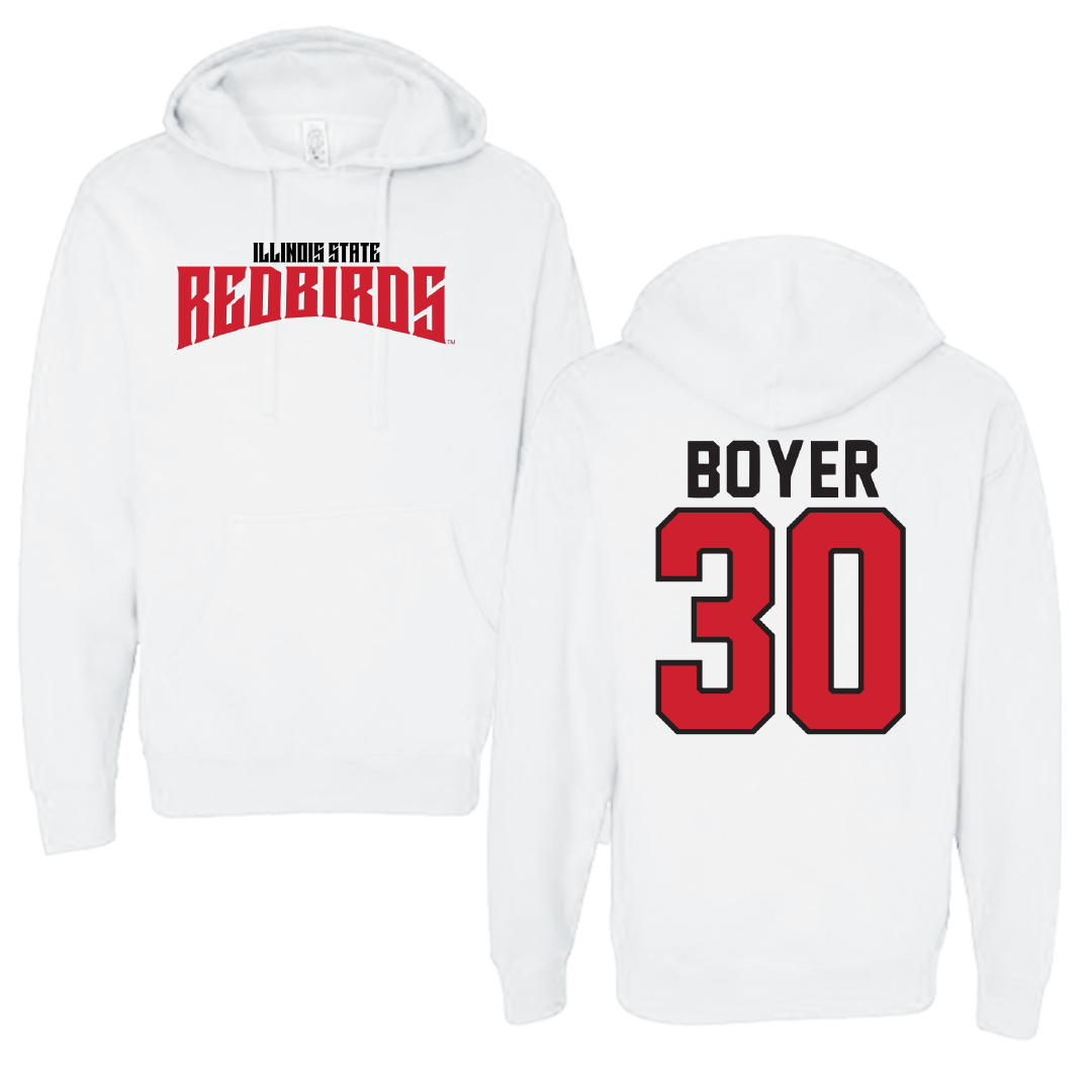 Illinois State University Softball White Classic Hoodie - #30 Ella Boyer