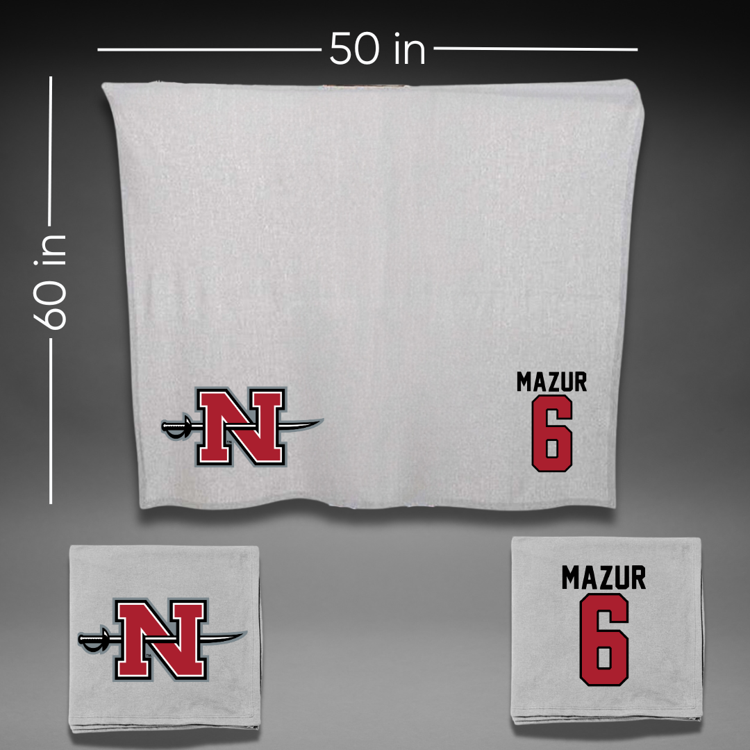 Nicholls State University Soccer Gray Blanket - #6 Lillie Mazur