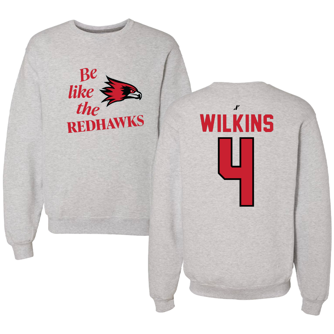 Southeast Missouri State University Softball Light Gray Be Like Us Crewneck - #4 Kinley Wilkins