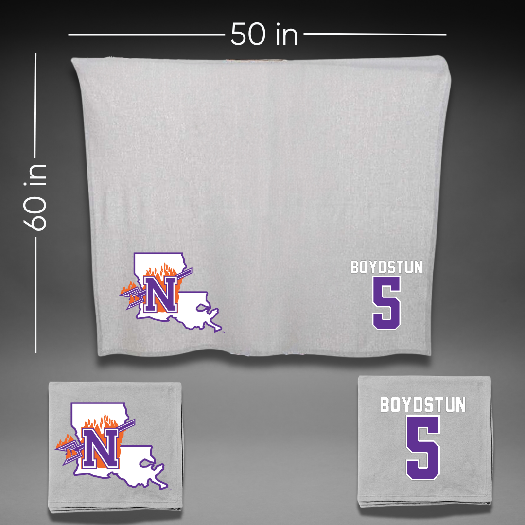Northwestern State University Volleyball Gray Blanket - #5 Piper Boydstun