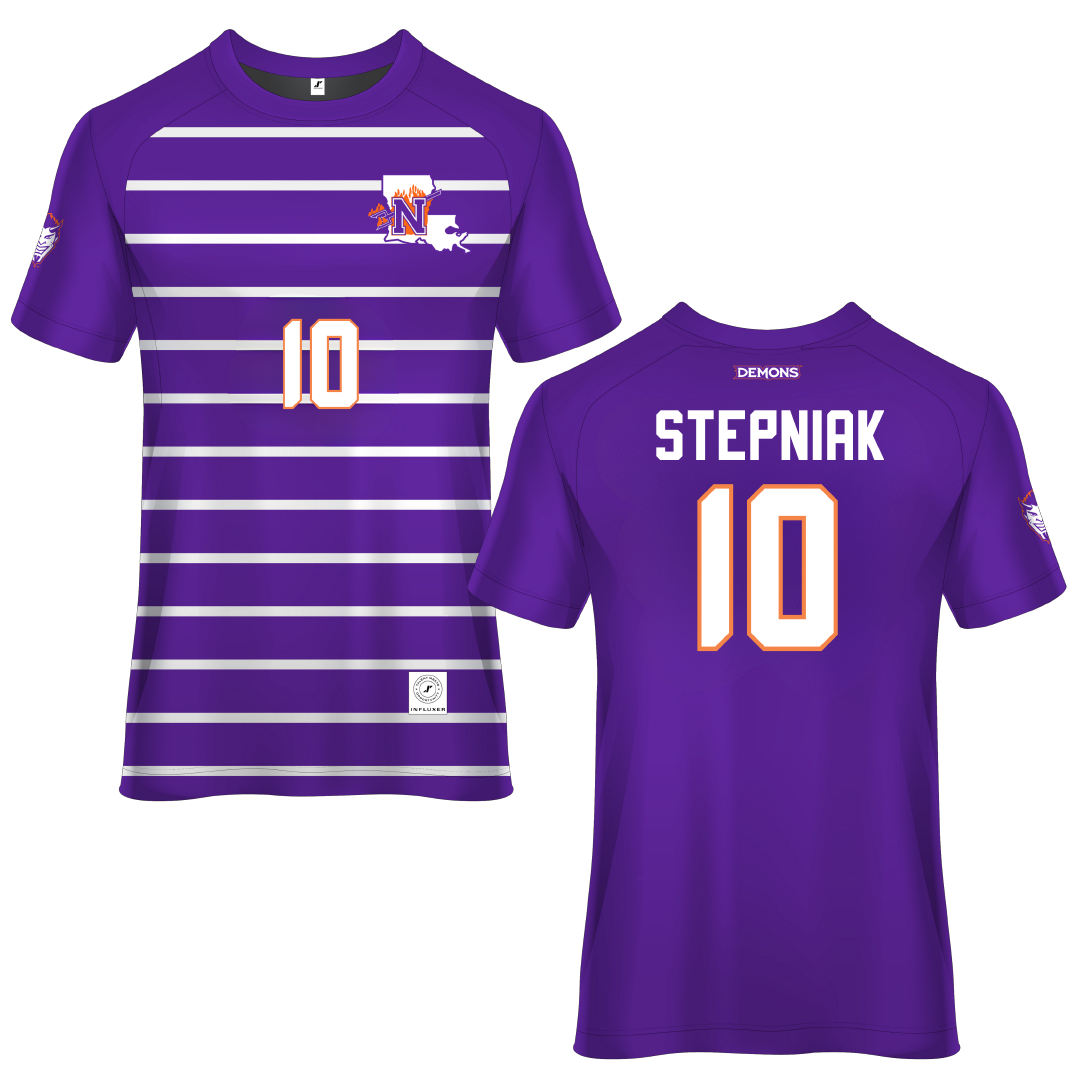 Northwestern State University Purple Soccer Jersey - #10 Laura Stepniak