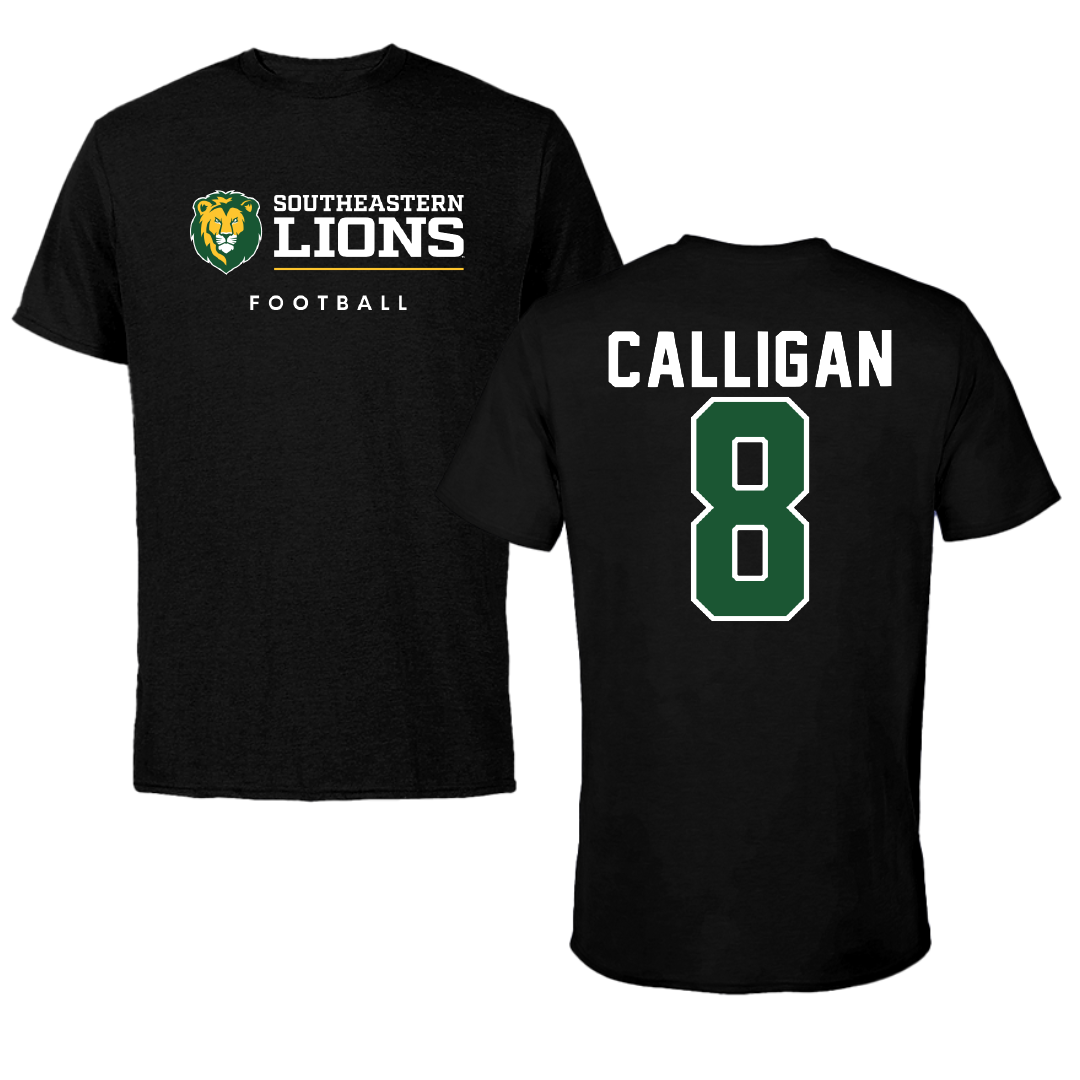Southeastern Louisiana University Football Black Tee - #8 Keydrain Calligan