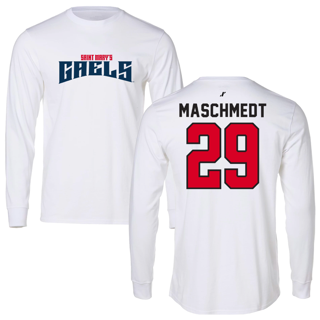 Saint Mary's College of California Soccer White Classic Long Sleeve - #29 Will Maschmedt