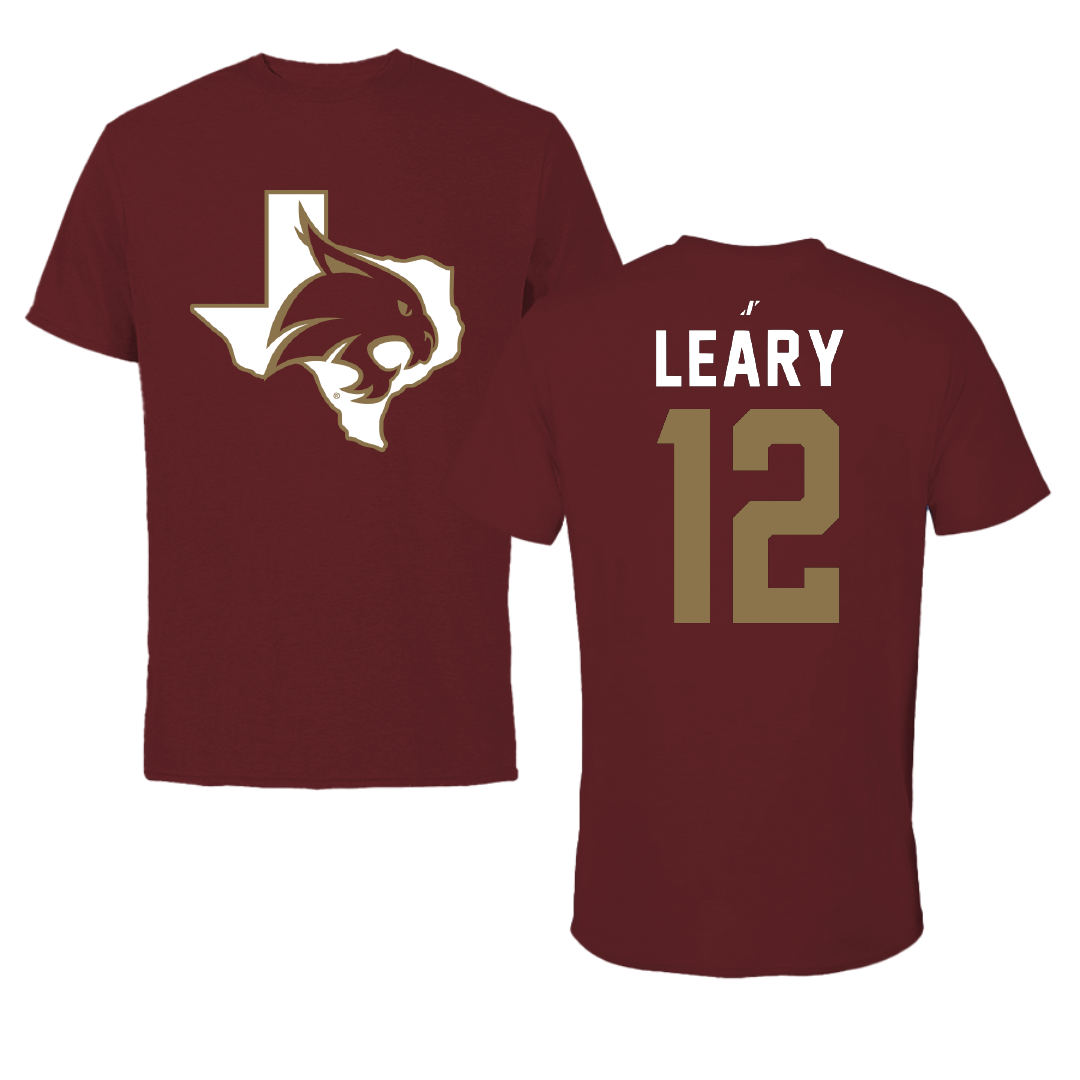 Texas State University Baseball Maroon State Tee - #12 Ryan Leary