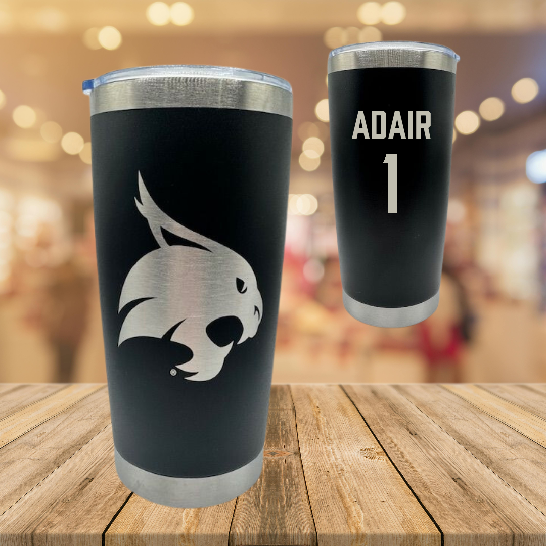 Texas State University Volleyball Black Stainless Steel Tumbler - #1 Ally Adair