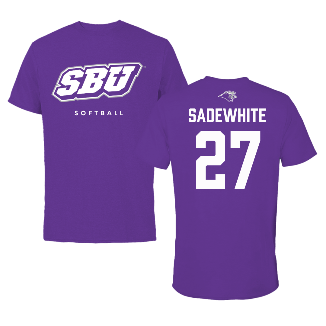 Southwest Baptist University Softball Team Purple Performance Tee - #27 Lucy Sadewhite