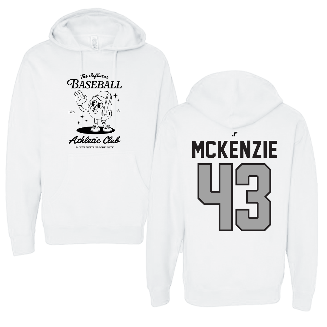 Baseball White Influxer Athletic Club Hoodie - #43 Jacob McKenzie