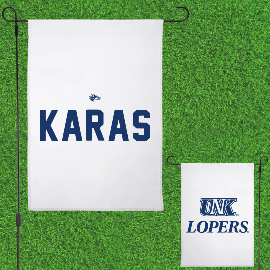 University of Nebraska at Kearney TF and XC White Garden Flag - Quin Karas