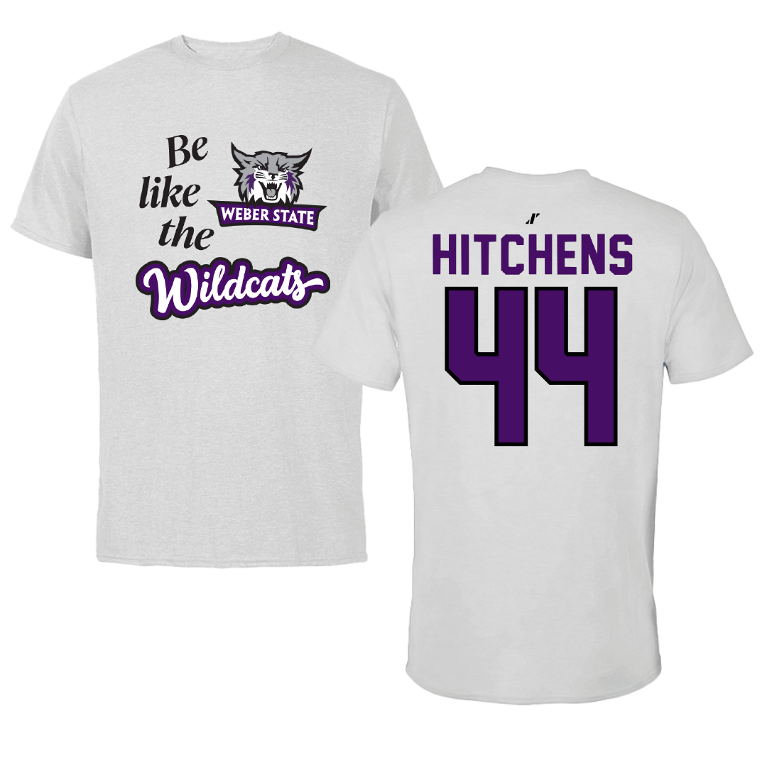 Weber State University Football Light Gray Be Like Us Tee - #44 Mayson Hitchens
